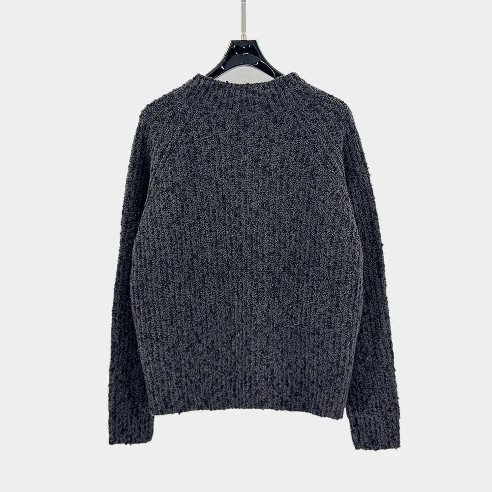 Wool-Blend Women's T-Shirt Y2K Button Detail Simple Elegant Commuter Round Neck Long Sleeve Base Layer Top 2025 Fall/Winter New