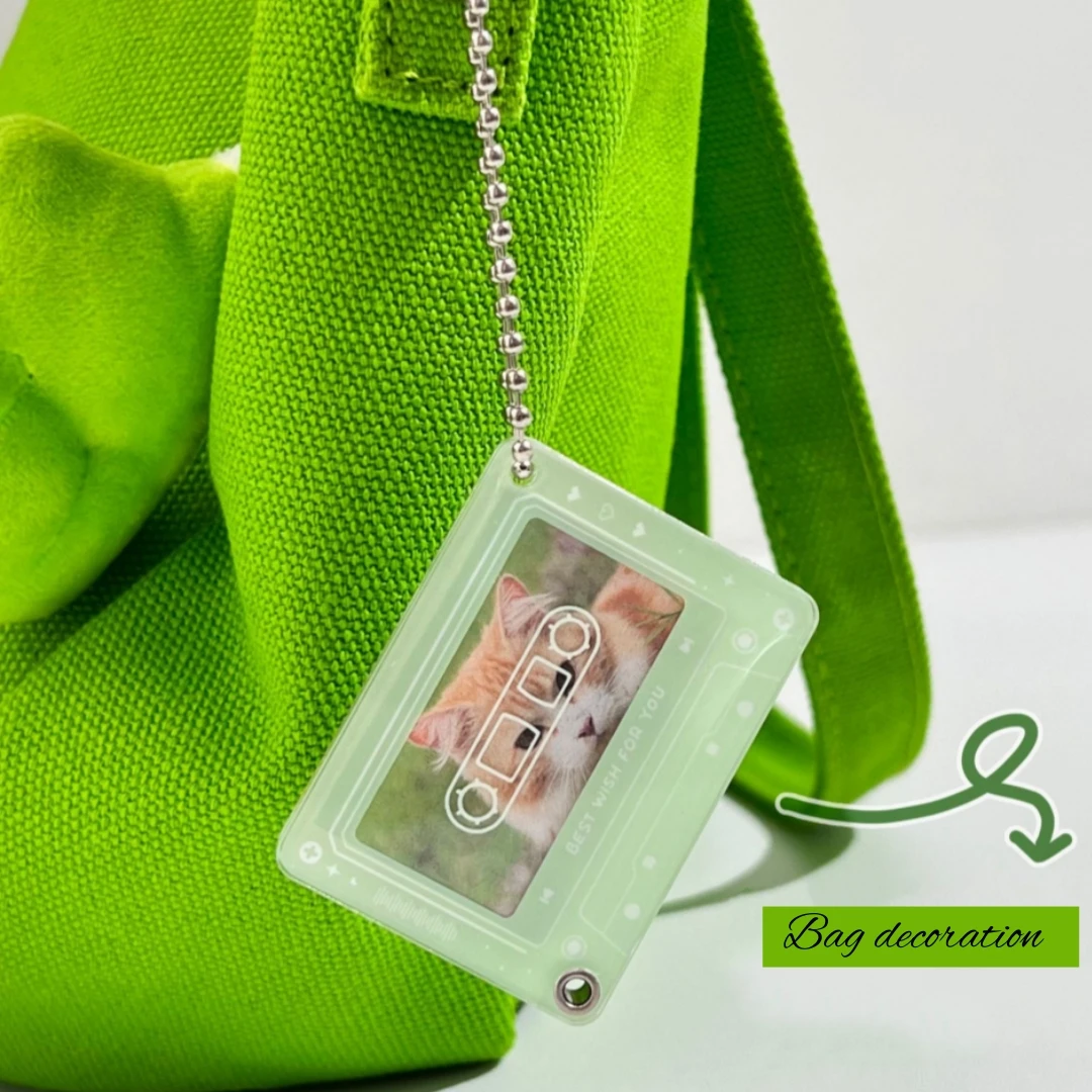 Y2K Photocard Holder Keychain Acrylic Music Player Shape Slide Idol 1 Inch Photo Frame Card Holder Ins Style Kpop Bag Pendant