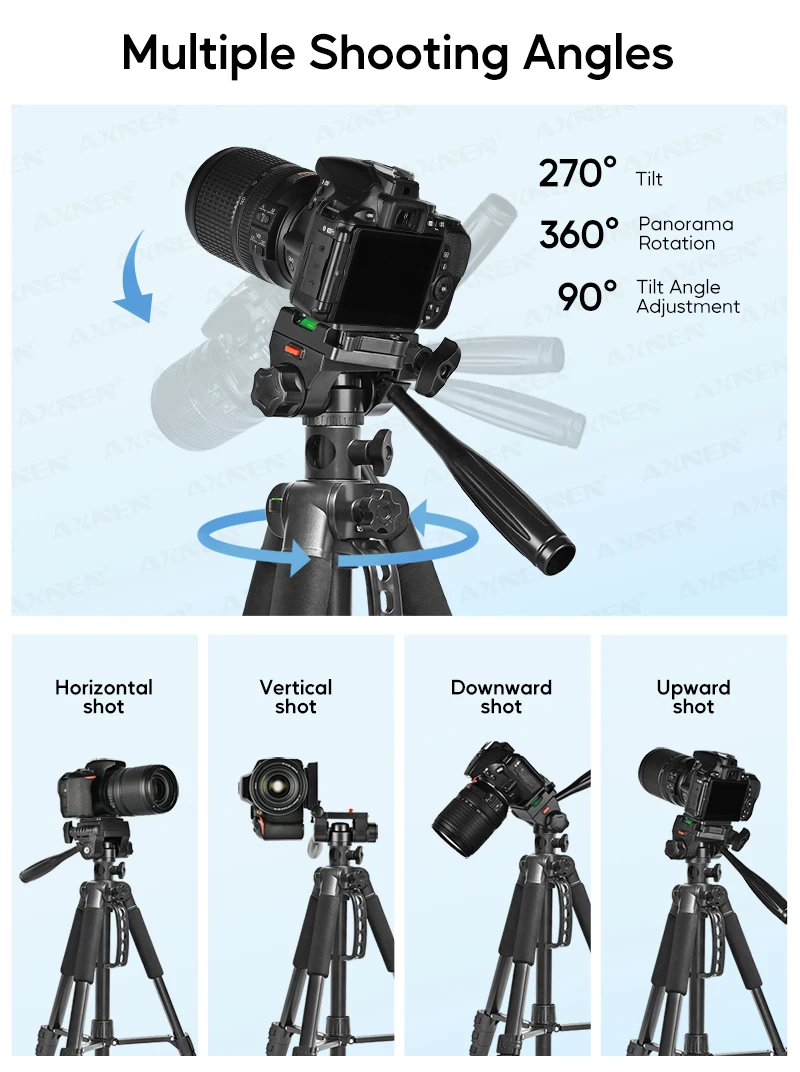 Tripod Profesional Aluminium 62”158CM Tinggi Dapat Disesuaikan 360 °   Ball Head Quick Release untuk Kamera DSLR Proyektor Portabel Perjalanan