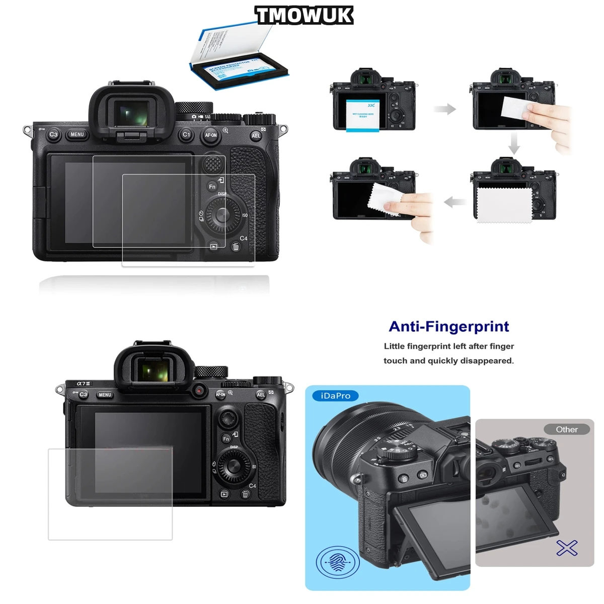 

For A9 A9II A7RII A7RIII A7R4 A7R4A A7SMII 9H Hardened Glass Tempered HD Clear Screen Protector Film