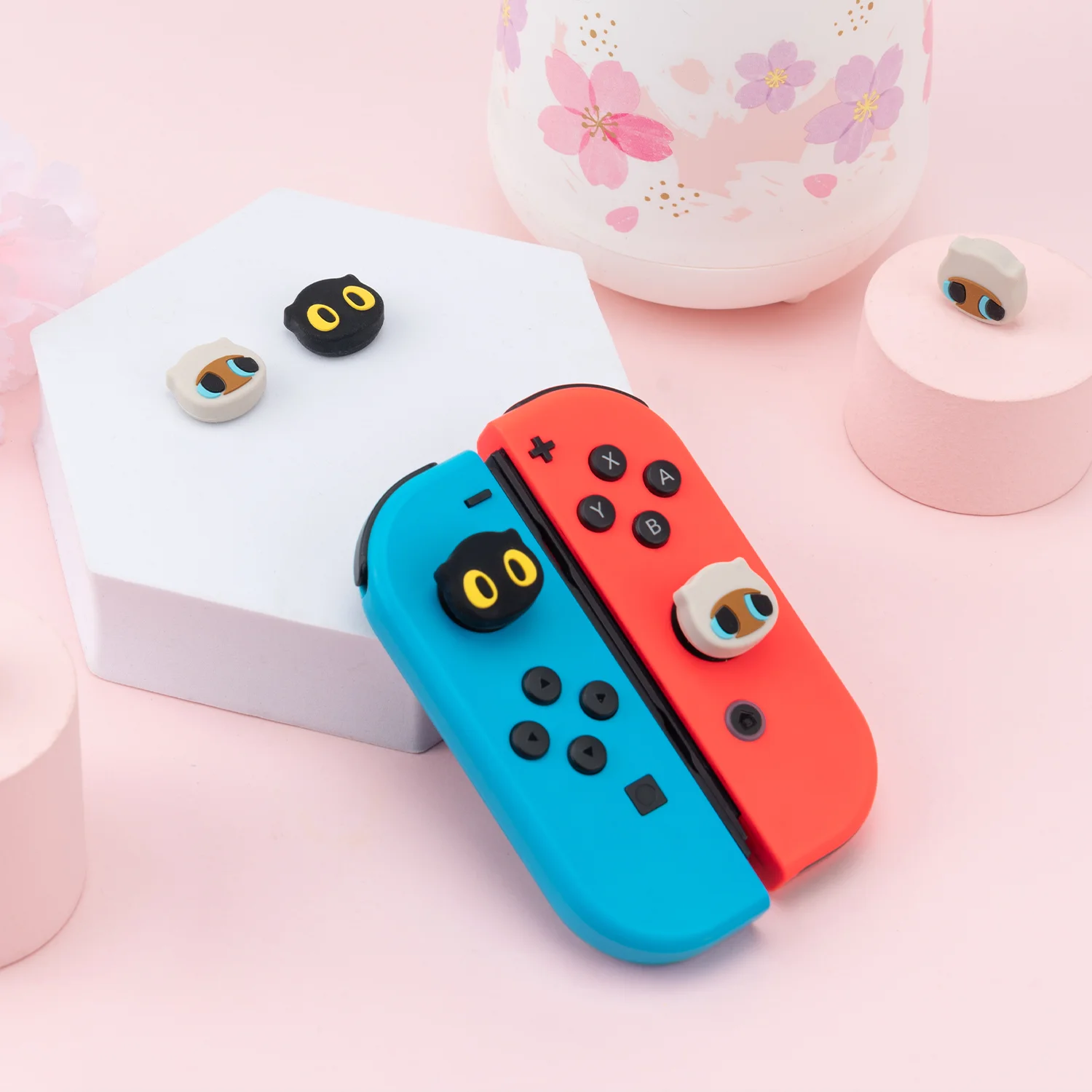 New Cute Animals Silicone Soft Thumb Stick Grip Cap Protective Cover For Switch Oled NS Lite Joy-con Controller Thumbstick Case