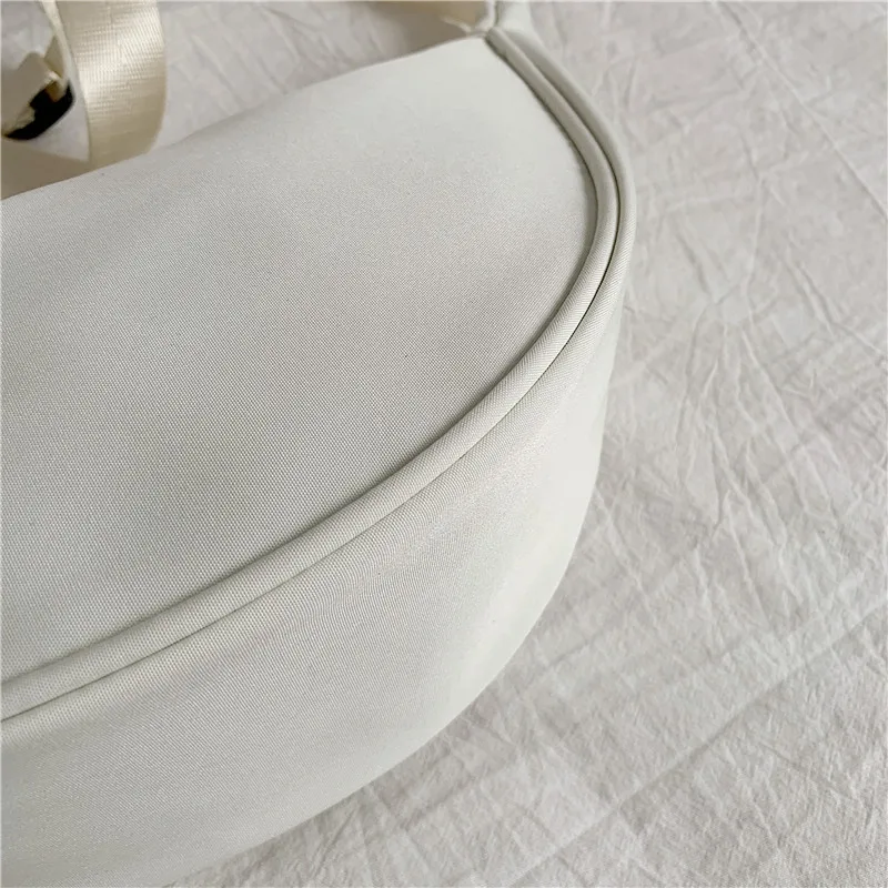 Homefish New Simple and Casual Solid Color Nylon Large Capacity Women\'s Dumpling Bag Shoulder Bag for Travel and Commuting