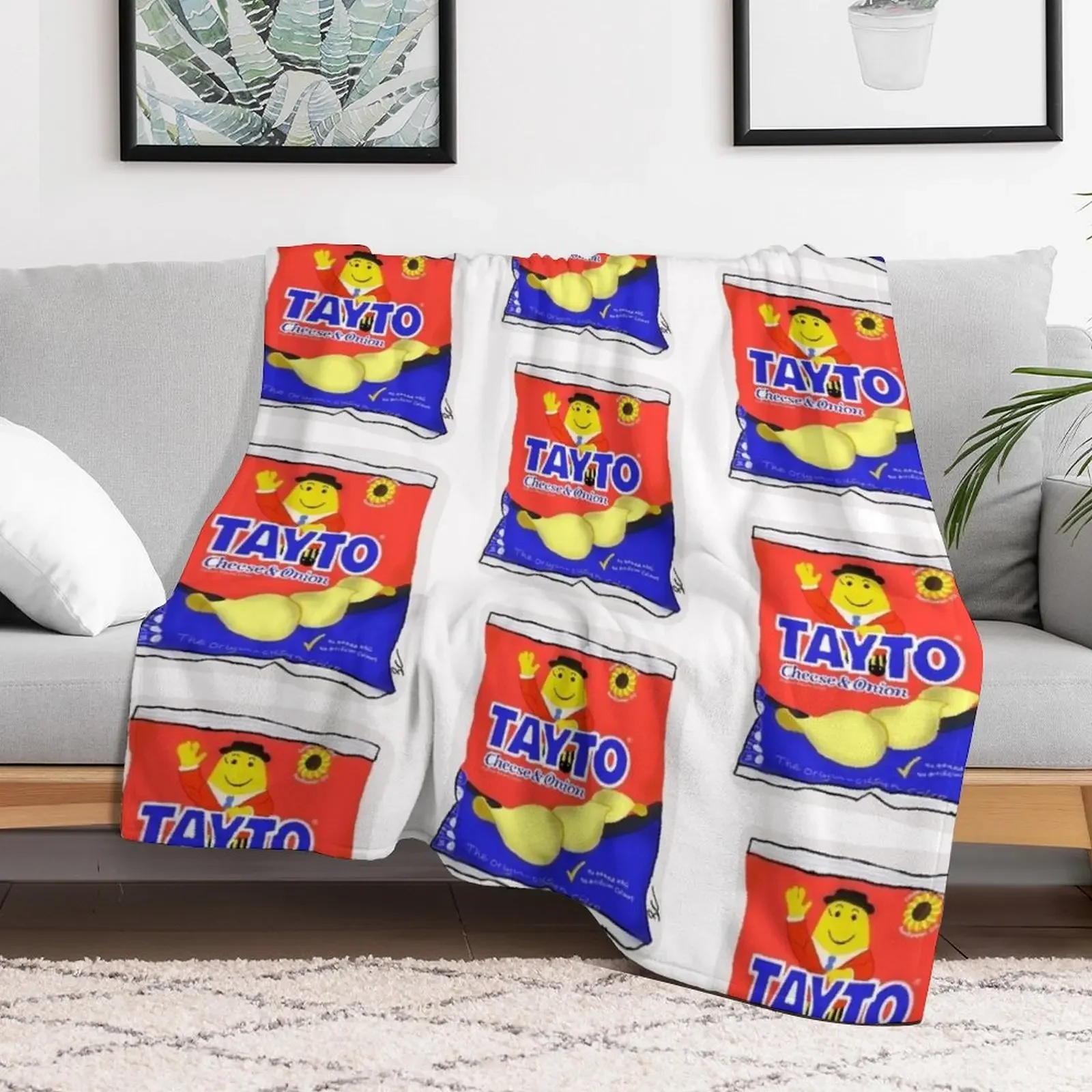 Tayto cheese and onion Irish Throw Blanket Beautifuls funny gift Luxury St Softest Blankets