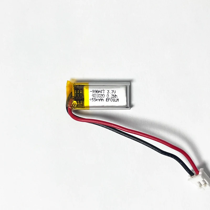 3.7V 55mAh 401020 Li-po Rechargeable Lithium Polymer Battery for Bluetooth Earphones,Selfie Stick,Smart Watch Toys MP4 LED GPS