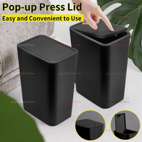 Kitchen Trash Bin 10L with Press One-Touch Lid Smart Trash Can Kitchen Food Waste Recycle Bin for Toilet,Bedroom,Living Room