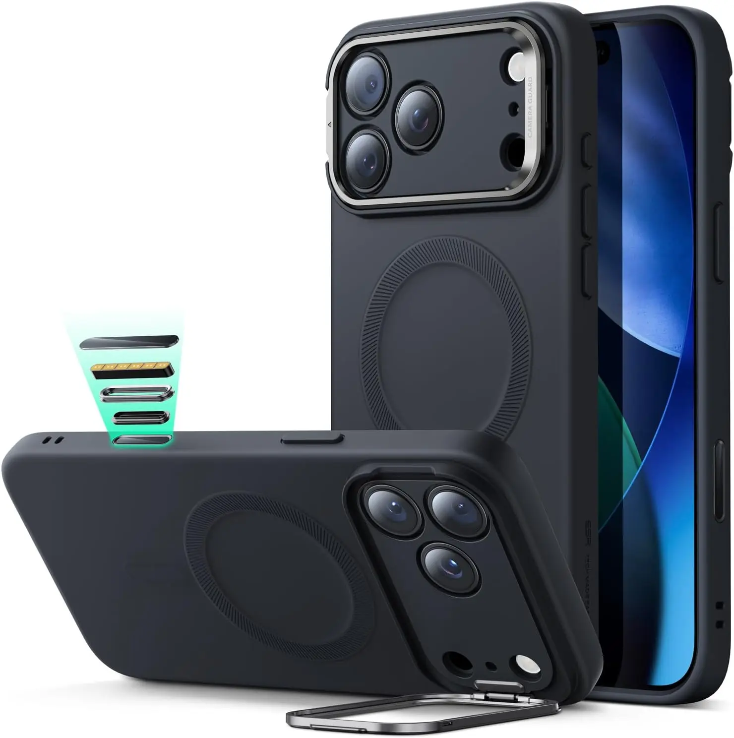 

Non-Slip for Magsafe Magnetic Lens Bracket Phone Case for iPhone 17 Air 16 15 14 13 Pro Max Hard Shell Holder Protection Cover