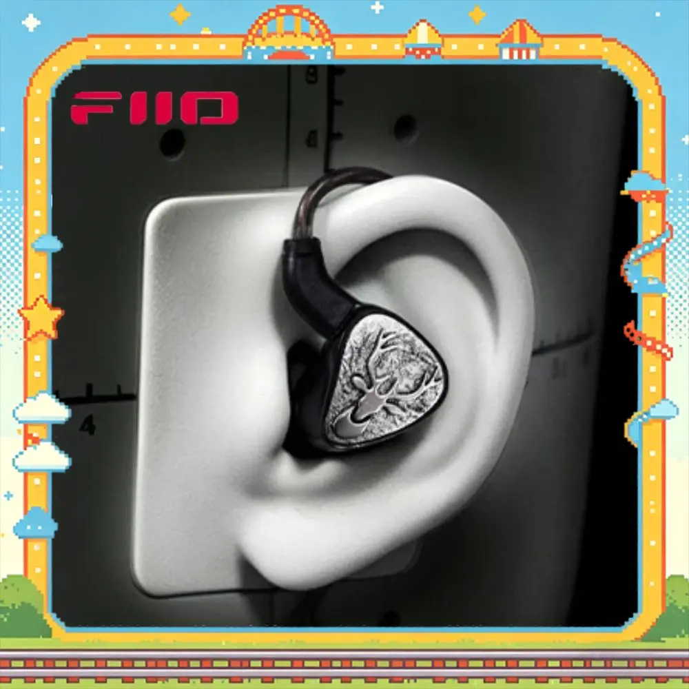 FiiO SnowSky FH3 Deer Song Earphones HiFi Wired In-Ear One-Dynamic Coil Two-Balanced Armature Retro Vocal Tuning Headset Gift