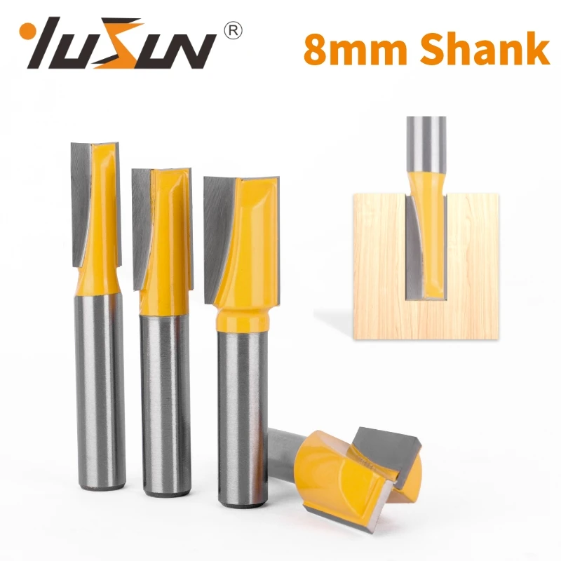 YUSUN 8MM Shank Cleaning Bottom Bit Router Bit Woodworking Milling Cutter For Wood Bit face Mill
