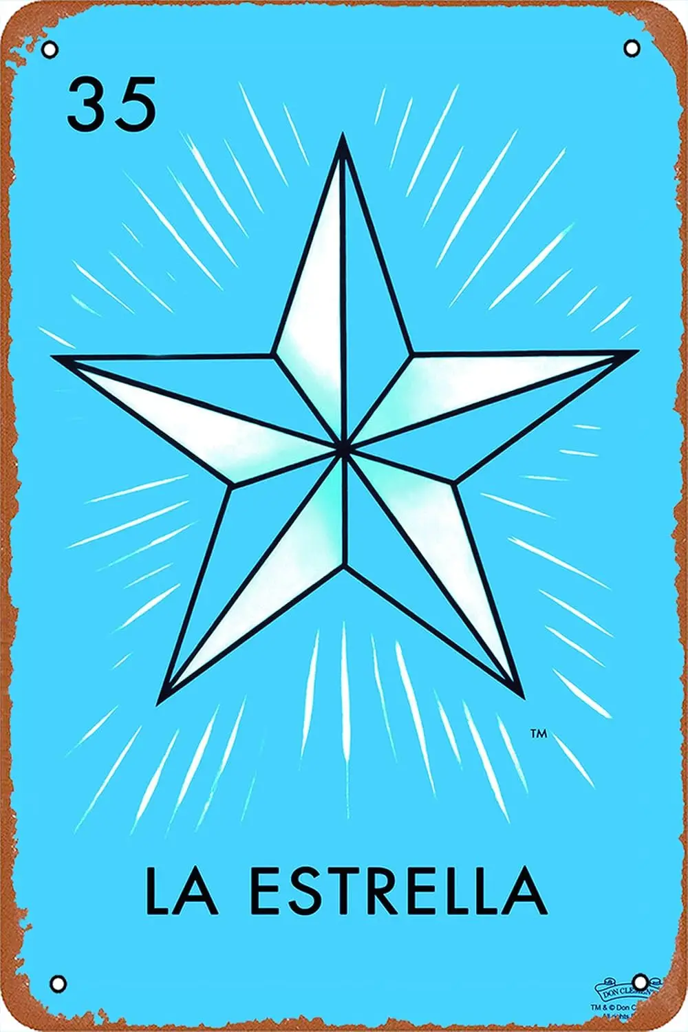 35 La Estrella Star Loteria Card المكسيكي البنغو اليانصيب معدن القصدير علامات غرفة الاشياء جدار ديكور تسجيل