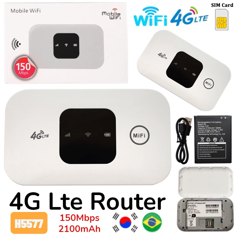 H5577 4G Lte Router 150Mbps 4G LTE WiFi Router Wireless Wifi Repeater Outdoor Mobile Hotspot Unlocked Modem With Sim Card Slot