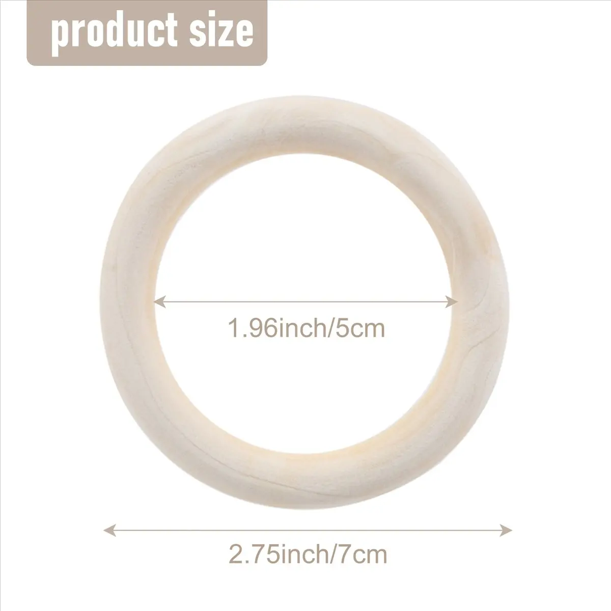 DT38 30Pcs 70mm Wood Rings,Wooden Ring Wood Circles for DIY Crafts, Macrame Plant Hanger,Ornaments and Jewelry Making