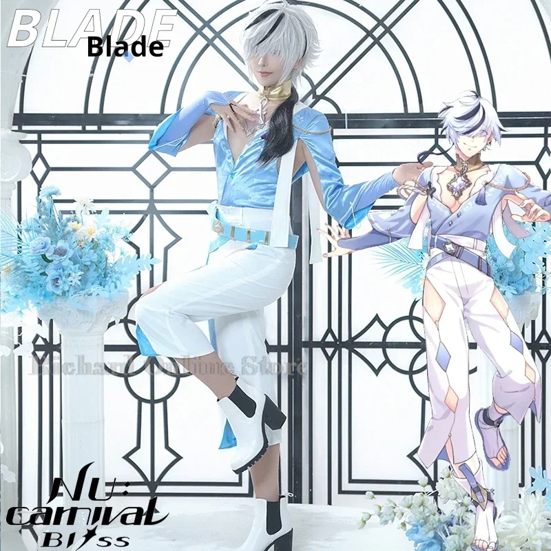 Blade Cosplay Anime Game Now: Carnival Cosplay Costume Wig Top Pants Sexy Mens Suit Halloween Fancy Uniforms Roleplay Outfit XXL