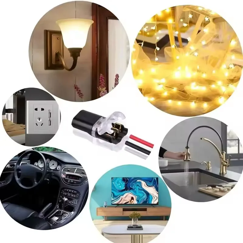 50pcs D2 double line interlocking detachable LED without welding, 2-pin bidirectional insert cable buckle connector, DC lock cov