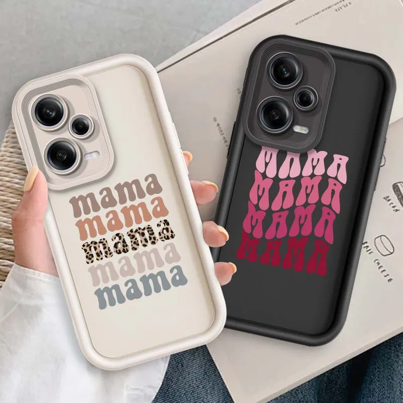 

Printing Pattern Text Mom For Xiaomi Redmi Note 14 13 13R 12 12R 11 11E 11T 11S Pro Plus 5G Eye Ladder Cover Phone Case