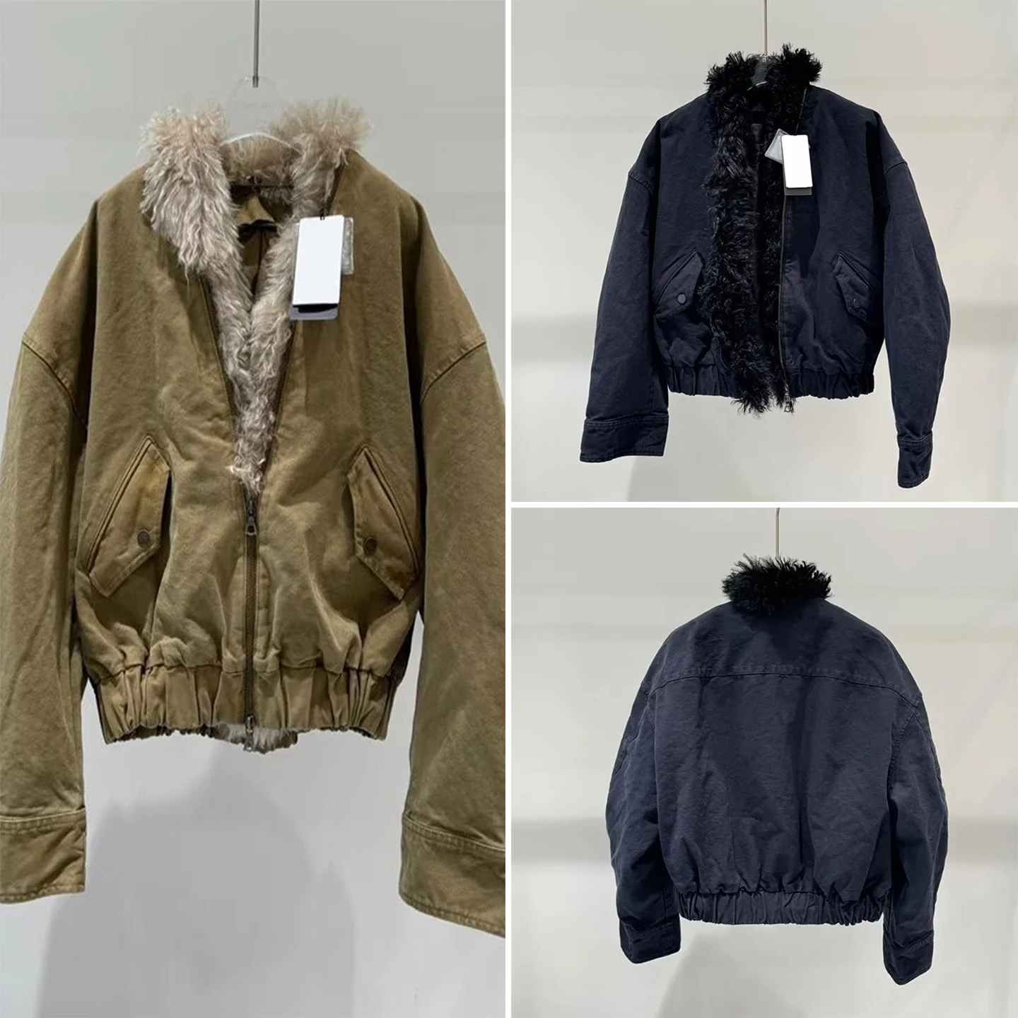 

2025 Winter New Women's Faionable Detachable Fringe Decoration Zipper Loose Two-Way Wear Coat Ladies ort Outerwear