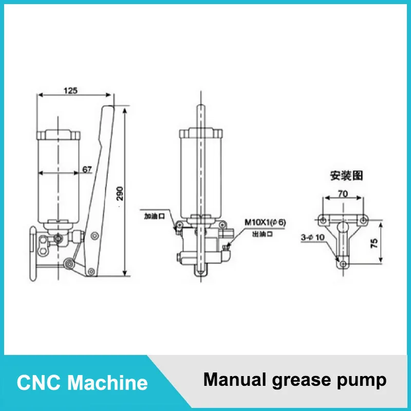 Lubrificatore manuale del burro della pompa del grasso della perforazione della pompa di olio di lubrificazione LSG-08 per la macchina di cnc