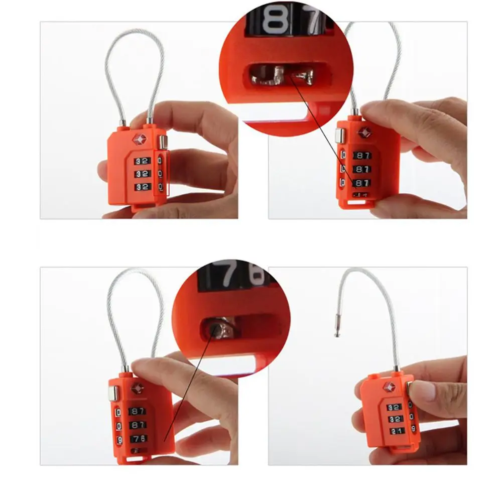 南京錠税関コードロック 3 桁パスワードロックスーツケース荷物コード化ロック鋼線セキュリティロック食器棚キャビネットロッカー