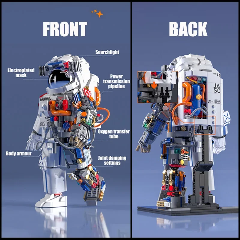 900PCS MOC Spaceman Astronaut Model Building Blocks Mechanical Exploring Adventure Assemble Bricks Puzzle Toy Christmas Gift Kid