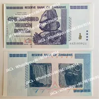 Zimbabwe Banknote 100 Trillion Dollars Zimbabwe One Hundred Trillion Note 2008 Blue Zim Different Serial Number with Uv Light