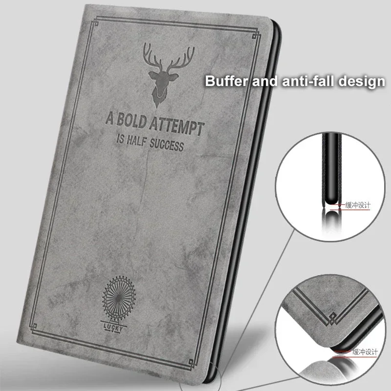 Premium Deer Head Tablet Case for New IPad 11th 2025 Air Pro 12.9 10 9 8 7 6 Th Air Mini 6 5 4 3 2 1 Folding Stand Leather Cover