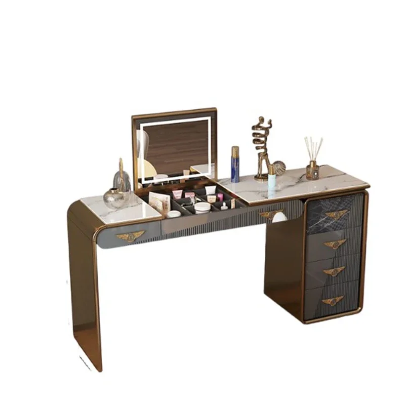 

Modern Storage Dresser Drawers Aesthetic Desings Kawaii Mirror Dressing Table Makeup White Coiffeuse De Chambre Salon Furniture