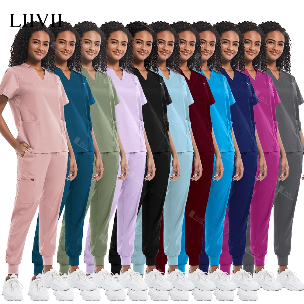 Stylish Medical Work Uniforms Set for Doctor Nurse Scrubs Set Beauty Salon Workwear Pet Hospital Dental Clinic Surgical Uniforms