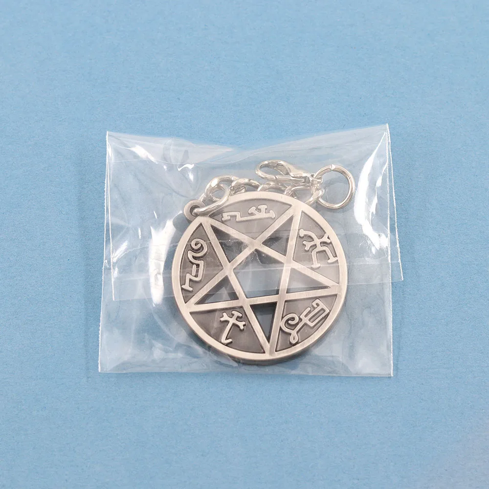 Supernatural Teufelssperren-Schlüsselanhänger Gotisches Sigil Dämonen-Pentagramm-Symbol Okkultes Ausgehöhltes Schlüsselring Dunkles Esoterisches Geschenk für Goth-Fans – Detail 9