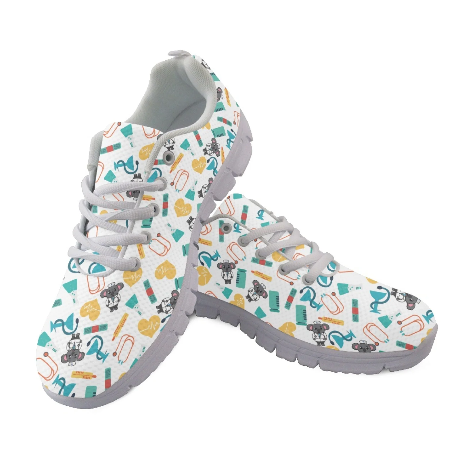 Coloranimal Medical Koala Print Casual Athletic Trainers, Mesh EVA Sole Lightweight Running Shoes for Gym Walking