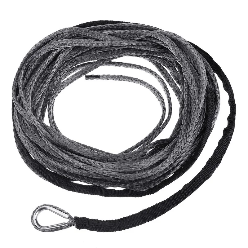 15M Towing Winch Cable Rope String Line 5mm/6mm/7mm Synthetic Fiber 5800lbs/7700lbs/9300lbs for Jeep ATV UTV SUV 4X4 4WD