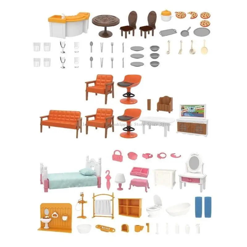 Juego muebles en miniatura muñecas realistas para niños suministro juego juego