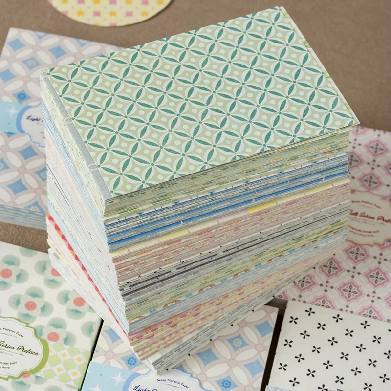 60pcs/lot Memo Pads Material Paper Light Salt Collection Sequence Junk Journal Scrapbooking Cards Retro Background Decoration
