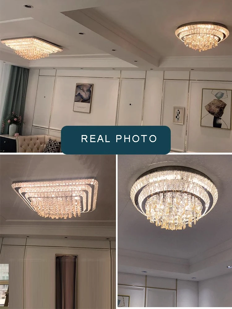 Home Appliance Led Crystal Ceiling Lamp Elegant Luxury Modern Ceiling Chandelier Room Decoration Light Fixture