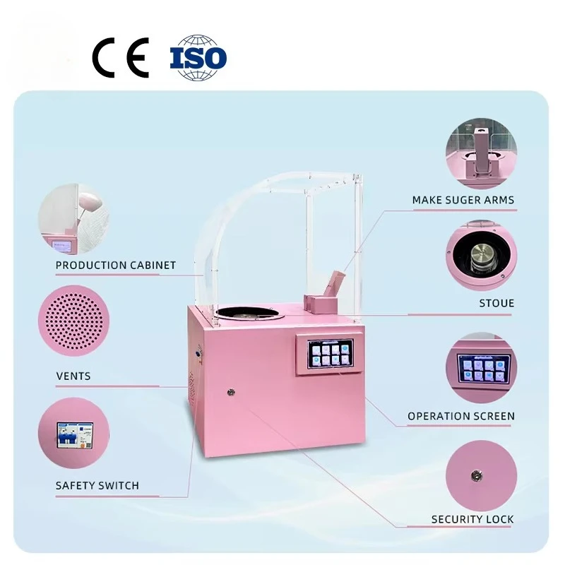 FL Customized Wholesale Semi-Automatic Cotton Candy Machine Metal Vending SDK Function for Commercial Use