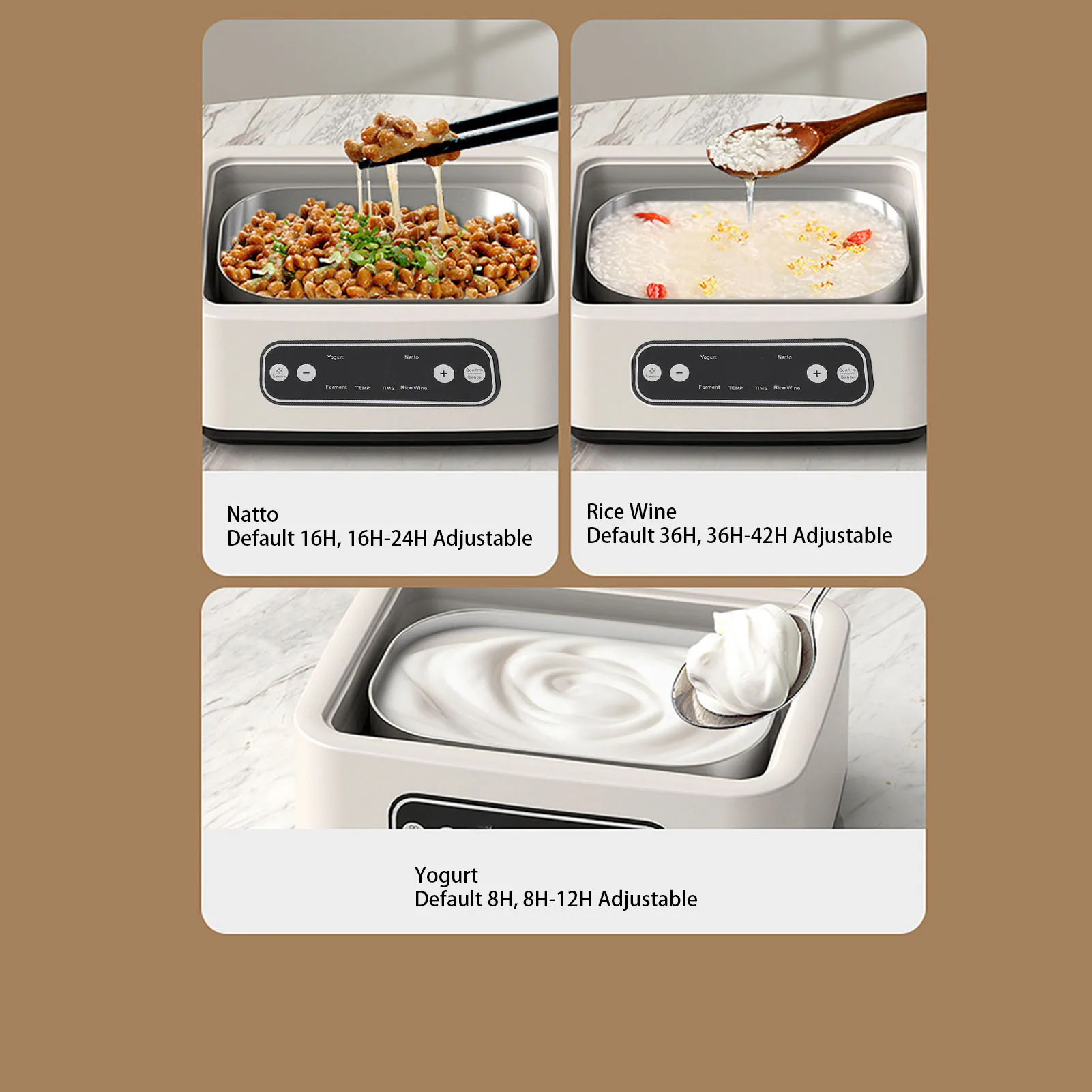 스마트 요구르트 제조기 대용량 사각 자동 발효기 효소 기계 (쌀 와인, 낫토, 항온 유지용)