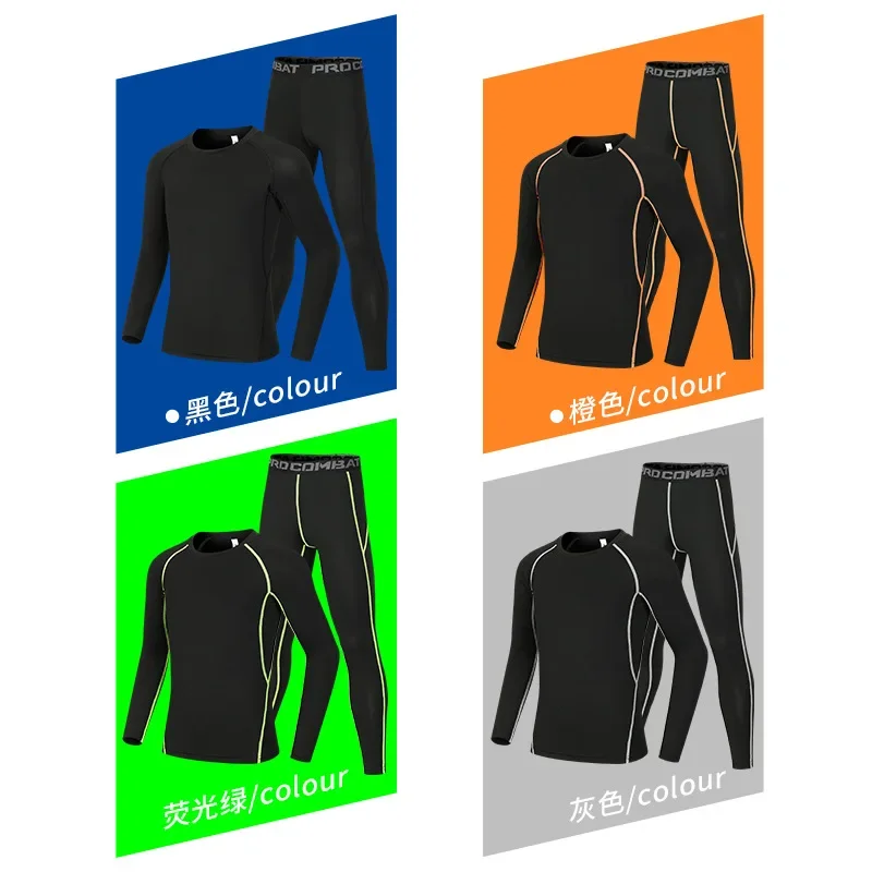 Bothermal Underwear Set for Kids High Elastic Compression Sportswear Long Sleeve Performance Top & Pants for Soccer Athletics