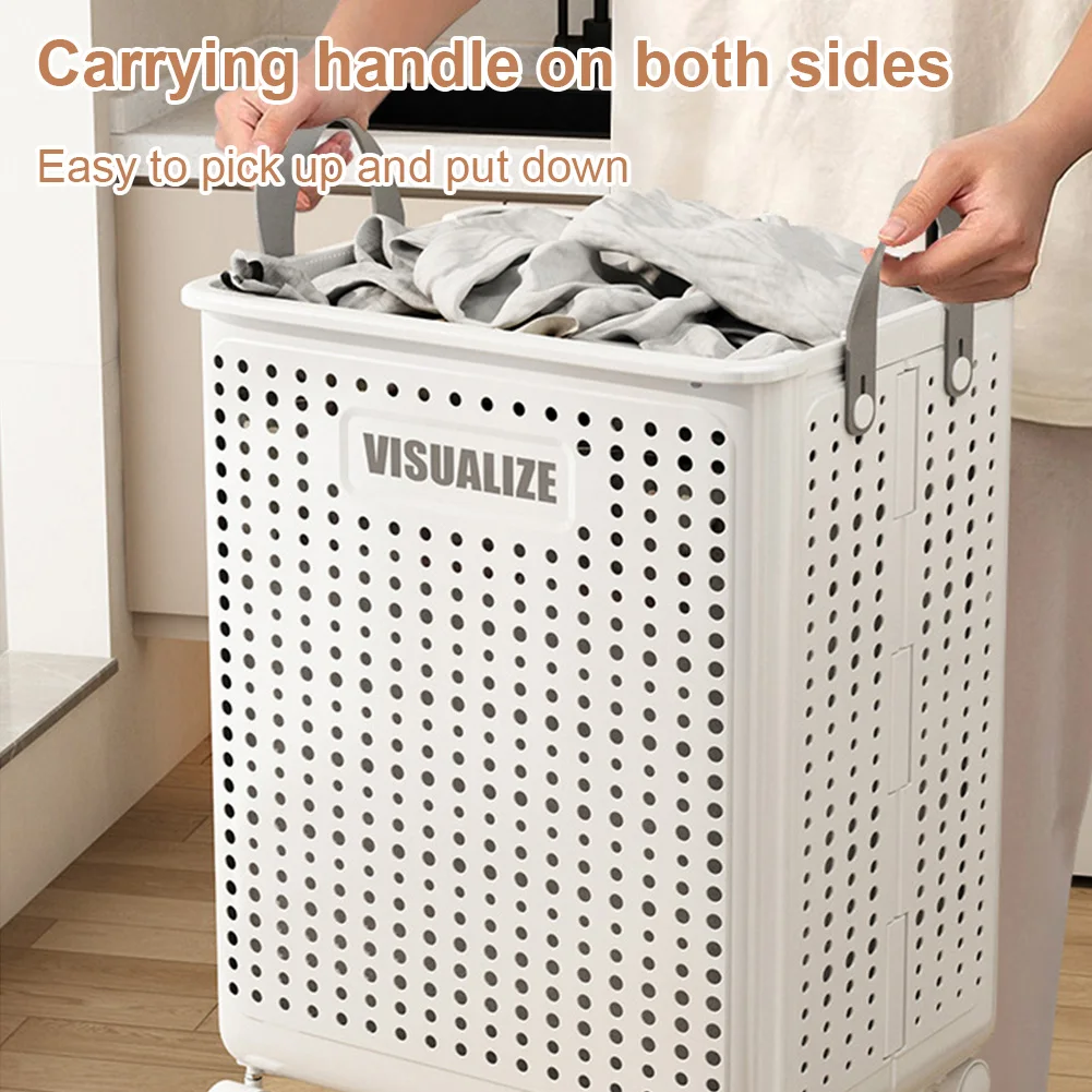 Wasmand Holle opbergdoos met wielen Opvouwbare wasmand Multifunctionele organizer Wasmand voor thuis met grote capaciteit