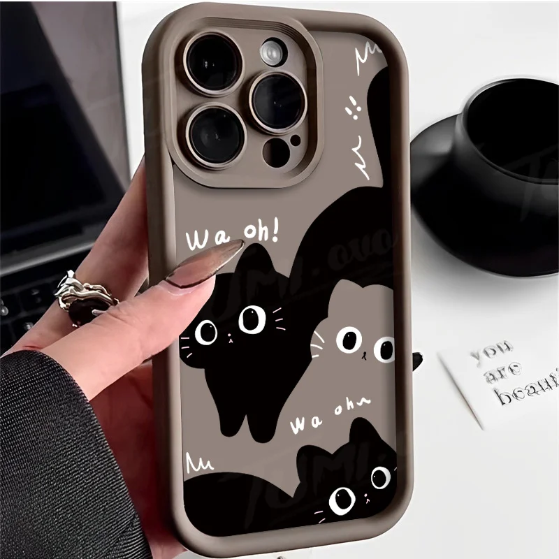 Cute Fat Cat Phone Case for Samsung A55 35 25 54 34 24 73 53 33 23 71 51 31 21 50 72 52 32 22 14 13 12 Matte Soft TPU Cover