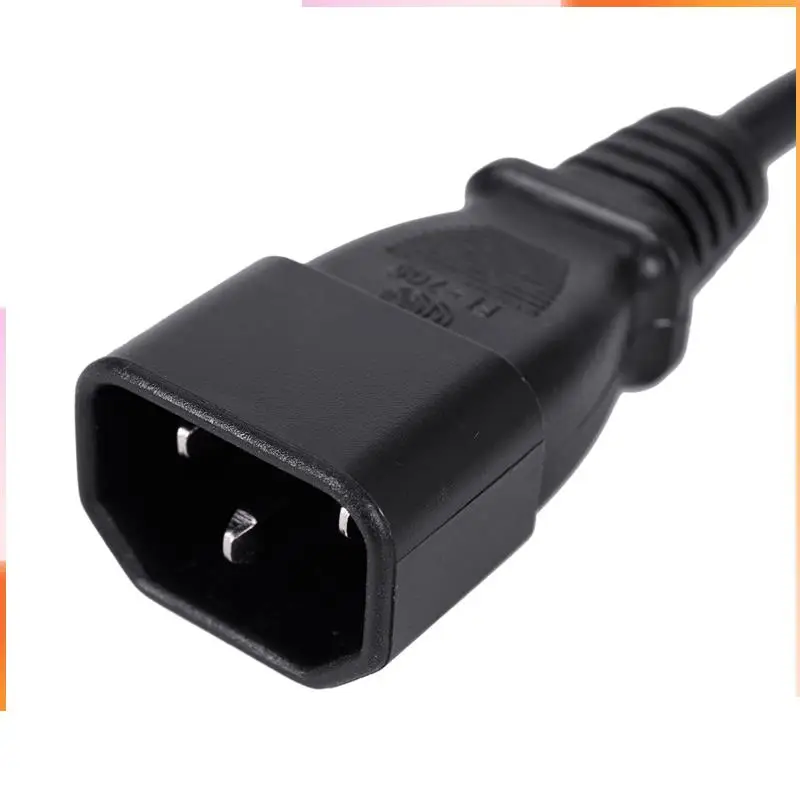 A92Z 10Pcs 1Ft IEC 320 C14 Male Plug To NEMA 5-15R 3 Prong Female PC Power Adapter Cable Black