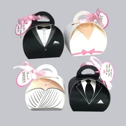 50pcs Bride And Groom Candy Box Wedding Favor And Gifts Box Sweet Bags With Ribbon Wedding Decoration Souvenirs Party Decor ﻿ ﻿