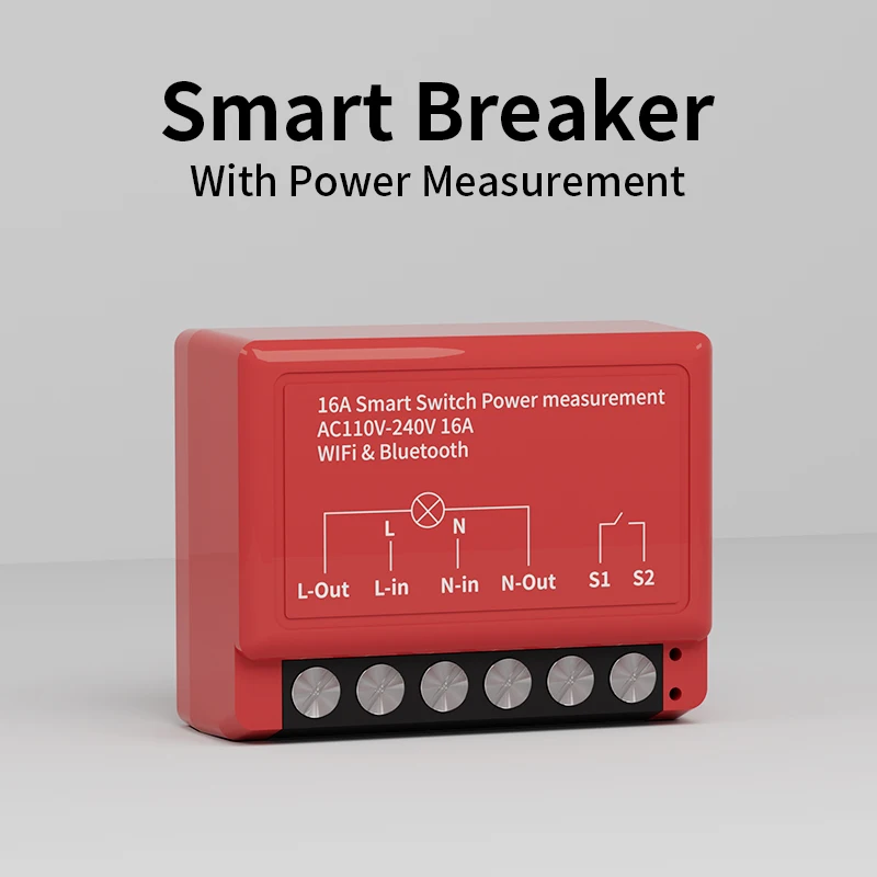 

Умный выключатель Tuya с Wi-Fi и Bluetooth, с функцией измерения энергии, для приложения Smart Life, дистанционное управление, защита от перегрузок, совместимость с Google Alexa