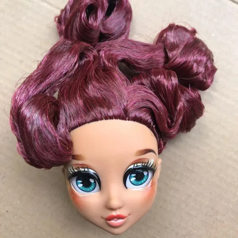 Cabeças de boneca de qualidade brilhantes, óculos vivos, olhos sem cabelo, peças de boneca, branco, roxo, dourado, azul, preto, pele, acessórios de boneca