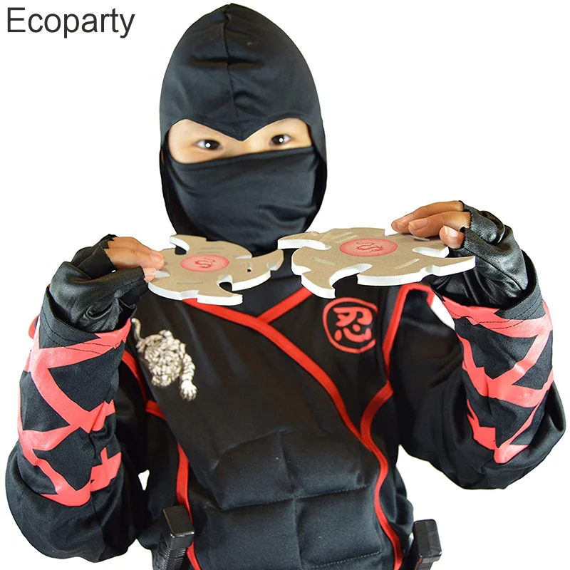 New Kids Ninja Costume Boys Halloween Muscle Warrior Cosplay Ninja Uniform With Accessories Carnival Party Gifts For Children