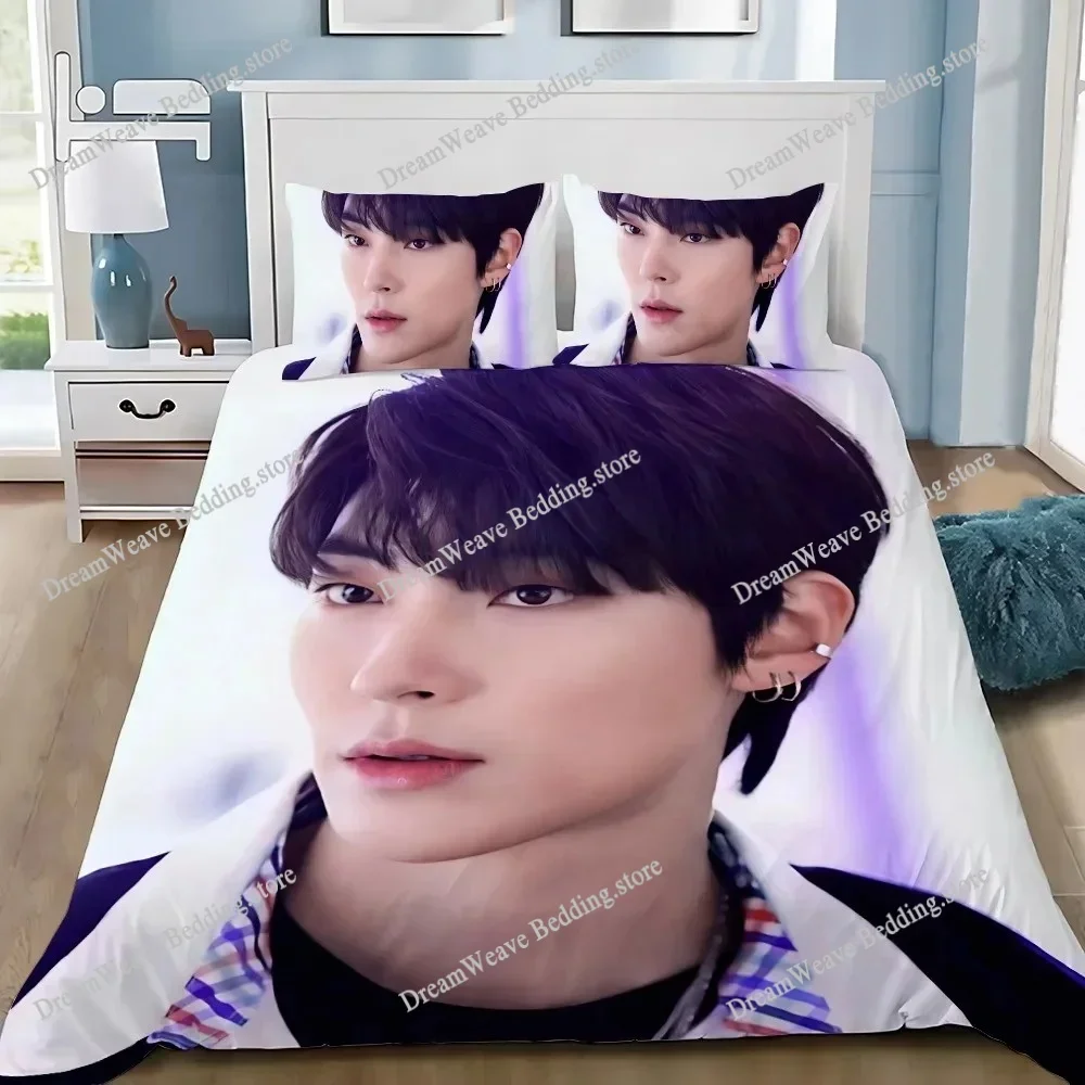 Exquisite 3D ASTRO EunWoo Wallpaper Korean Band Group Digital Printing Bedding Set Duvet Cover Comforter Bed Adult Girls Gift741