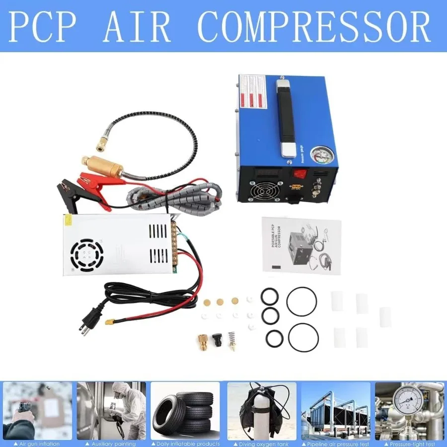 고압 PCP 컴프레서 12V, 300바 4500psi 30Mpa 출력, 컴팩트 디자인, 크기 362626cm, 에어건 충전에 이상적