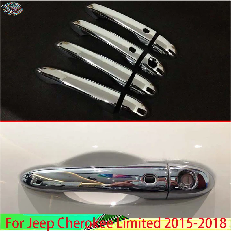 

Для Jeep Cherokee Limited 2015-2018 автомобильные аксессуары для стайлинга ABS хромированная дверная ручка с умным отверстием для ключа, накладка на крышку