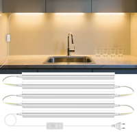 50cm led Lights Kitchen under cabinet Lamp 220V 15W  Led Tube With 1.2m EU Plug Switch Power Cable For Home Bedroom Indoor Lamps
