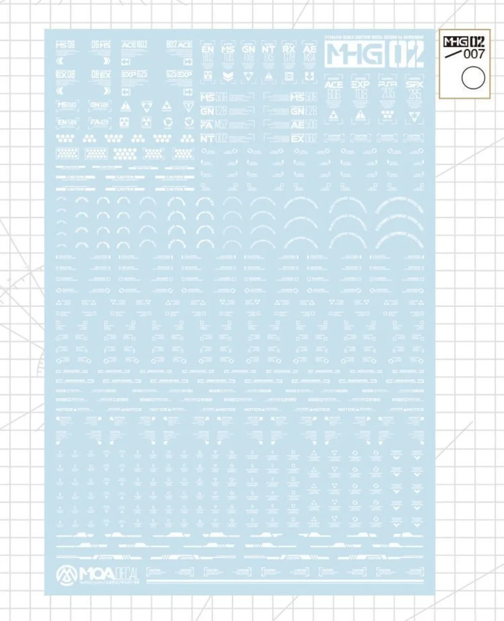Hobby Mio MHG02 Model Let op Water Decal 1/144 1/100 Schaal Universele Waarschuwingsmarkering Water Sticker voor Gundam Model Making Tools