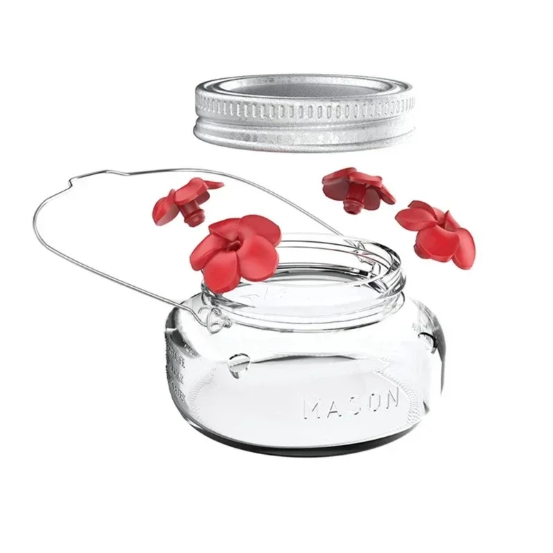 Feeder Hanging Flower Watering Drop Masonjar Wild Shipping Outdoor Hummingbirds Drinker Water For Bottle Bird Feeders