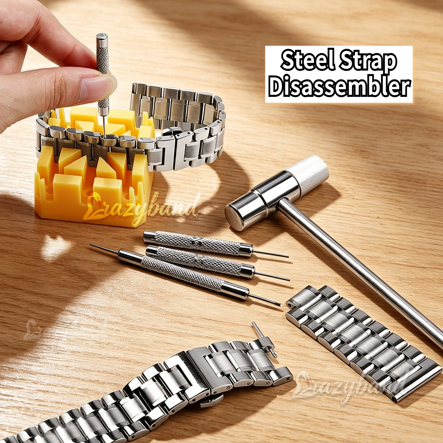 Professionelles Uhrmacher-Reparaturset Uhrenarmband-Entferner Edelstahl-Uhrenband-Einstellwerkzeug-Set Zubehör