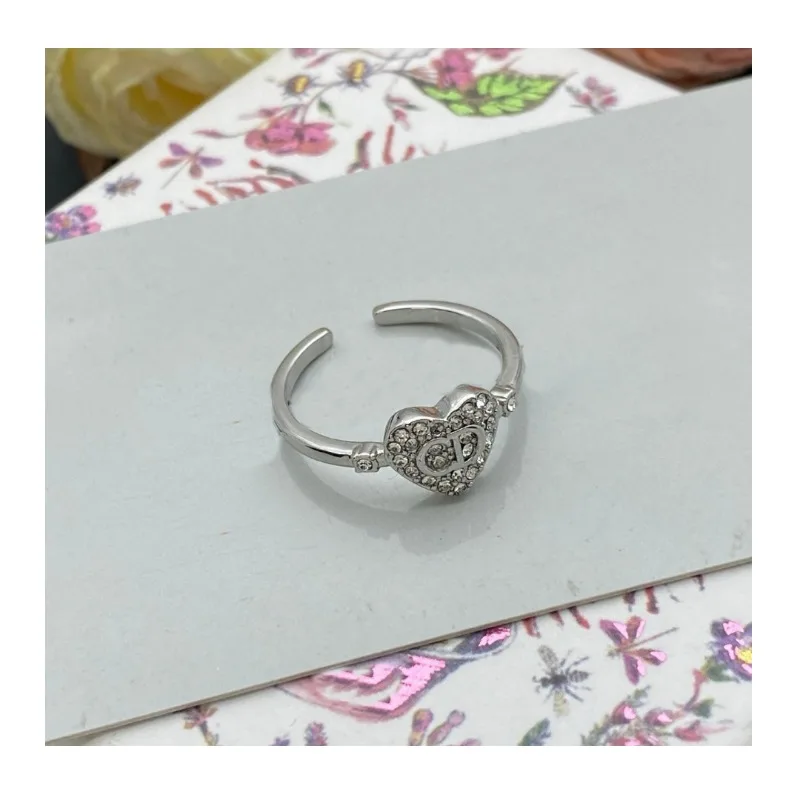 

New Diamond-encrusted Letter Ring Women's High-end Temperament Love Full Diamond Open Ring